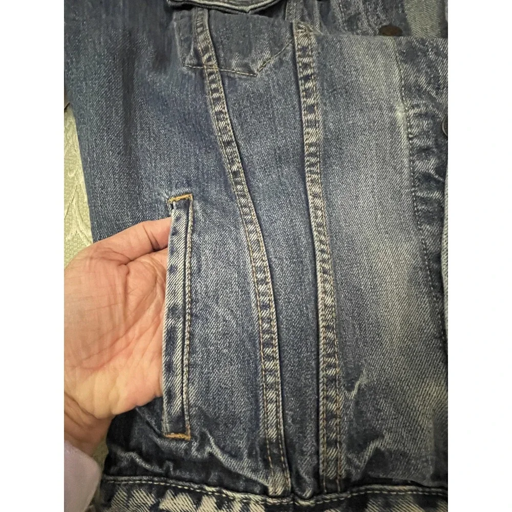 Levi's Jacket Mens Medium Blue‎ Denim Bomber Button Front Pockets Casual 72334